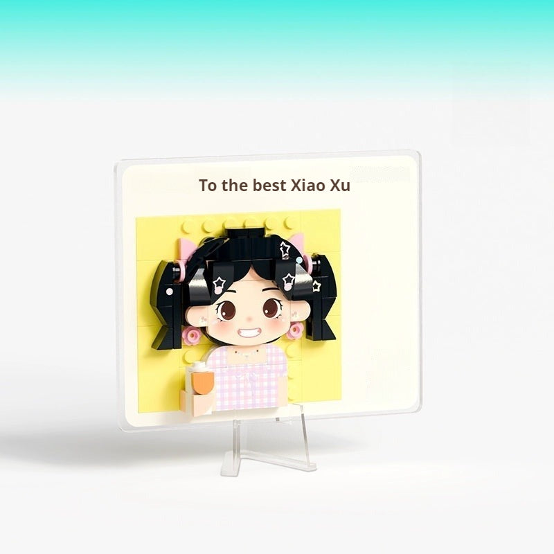 WOWLIDAY Customized Greeting Card Decorations, Photos, Building Blocks, Portraits, Birthdays, Colleagues, Gifts, Commemorative