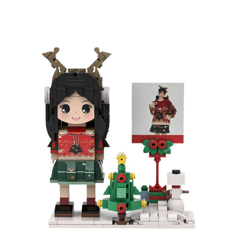 WOWLIDAY Christmas Photo Making Portrait, Building Blocks, Figurines, Couple Souvenirs