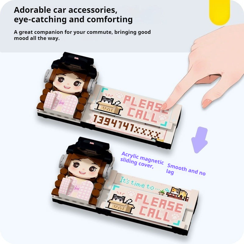 WOWLIDY Photo Customization Building Blocks Moving Parking Number Plates Decoration Surprise Commemorative Birthday Gift