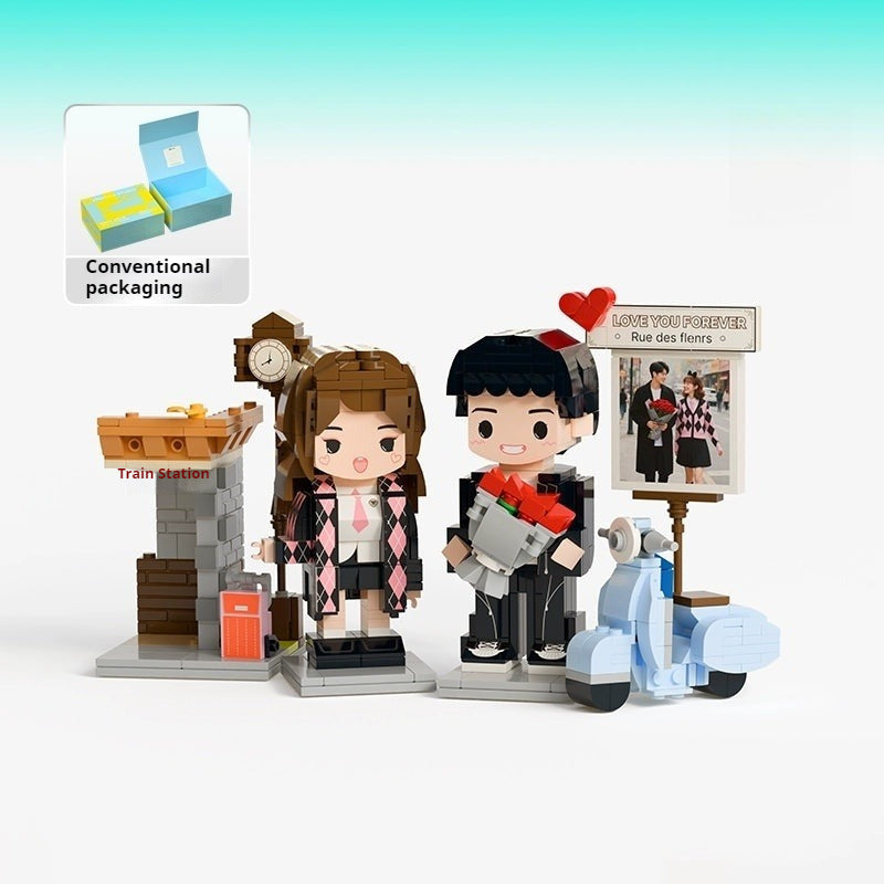 WOWLIDAY Couple Photo Customization Building Blocks Love Wedding Anniversary Birthday Gift
