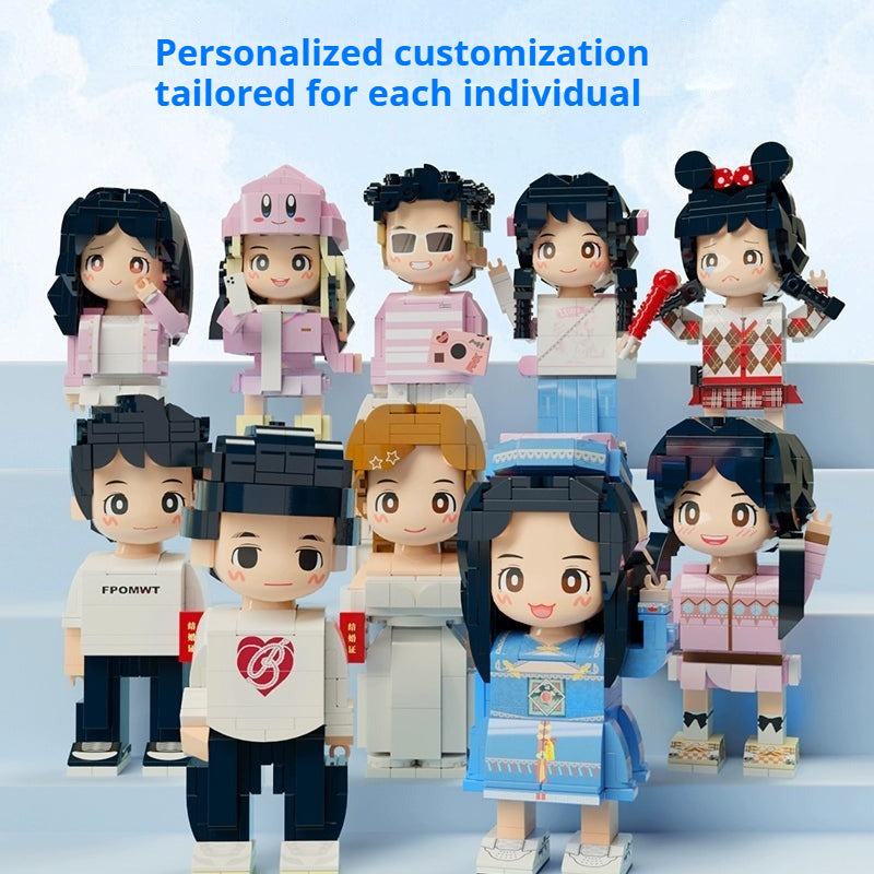 WOWLIDAY DIY Handmade Gift Photo Customization Building Block Portrait Handmade Couple Ornament Birthday Gift