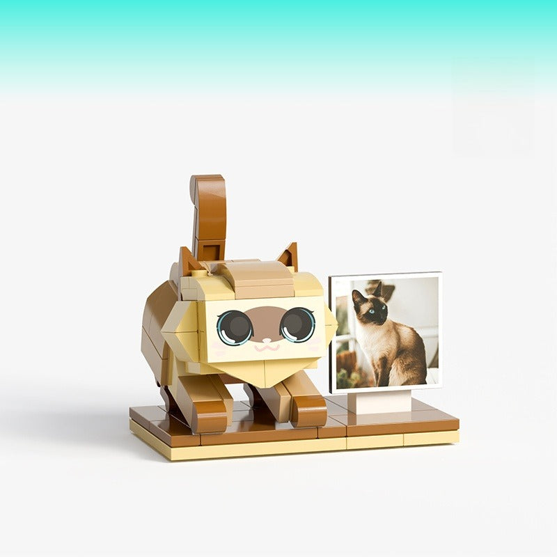 WOWLIDAY Photo Customization Pet Cat Trendy Toy Building Block DIY Creative Figurine Gift