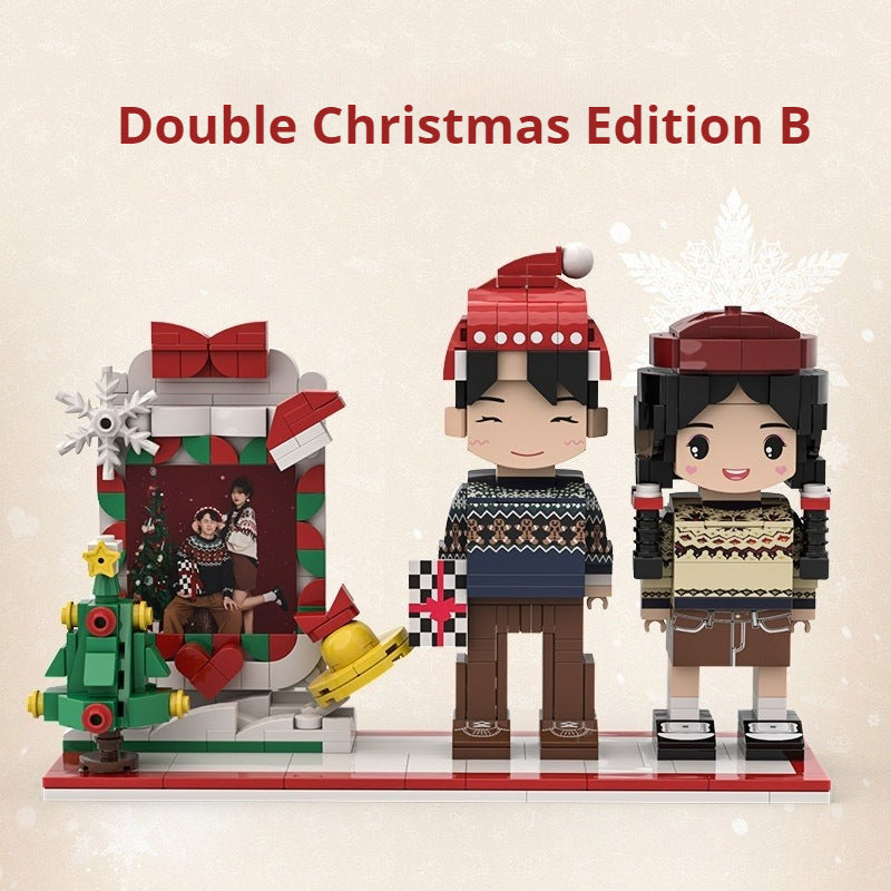 WOWLIDAY Christmas Photo Making Portrait, Building Blocks, Figurines, Couple Souvenirs