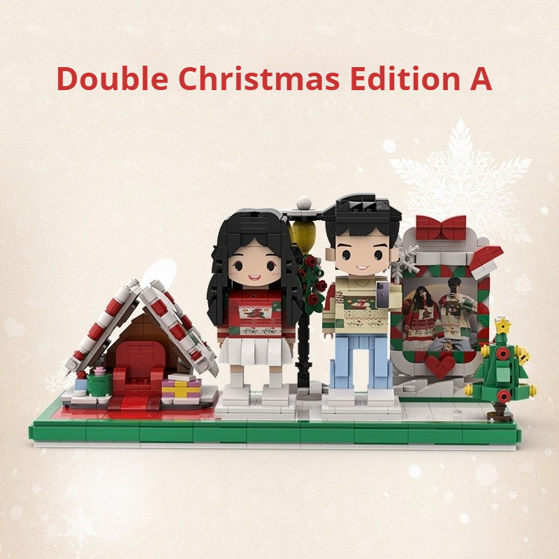 WOWLIDAY Christmas Photo Making Portrait, Building Blocks, Figurines, Couple Souvenirs