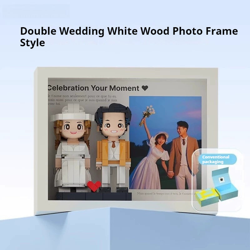WOWLIDAY Christmas Doll Couple Custom Building Block Portrait Wedding Decoration Birthday Commemorative Handmade Gift for Girlfriend