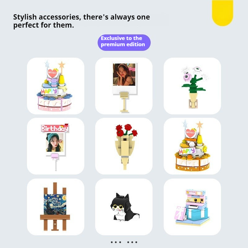 WOWLIDAY DIY Handmade Trendy Play Customized Building Blocks Portrait Ornament Birthday Gift for Best Friends