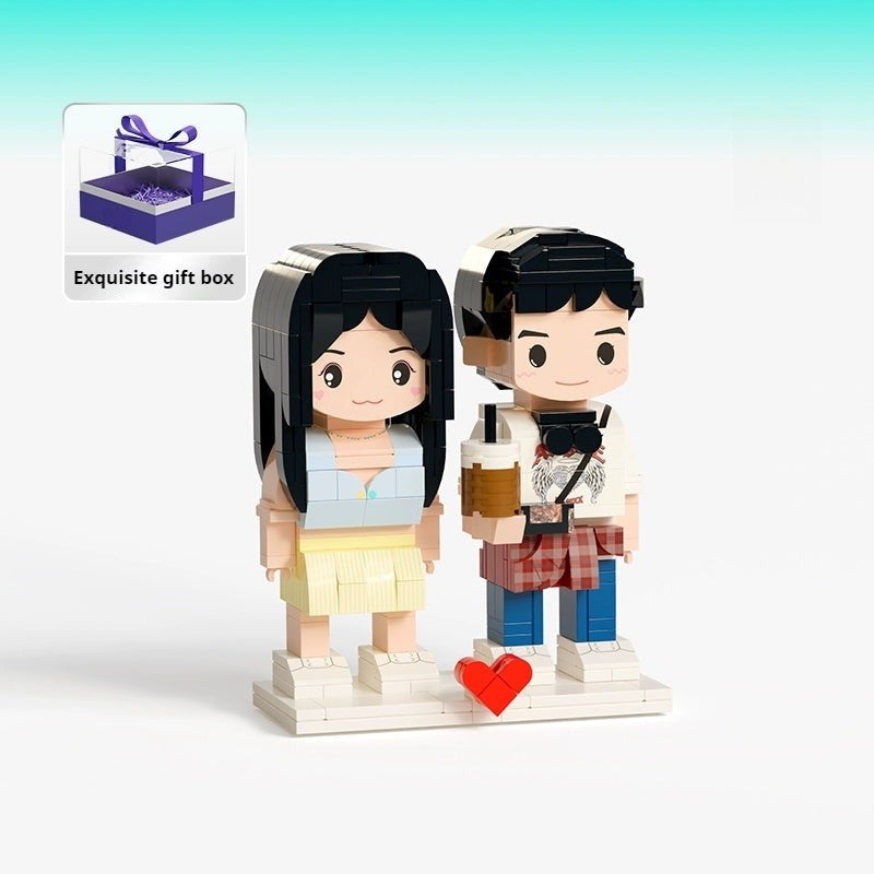 WOWLIDAY Photo Building Block Customization Portrait Christmas Gift for Couples DIY Handmade Birthday Gift