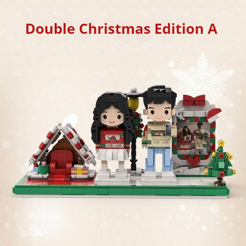 WOWLIDAY Christmas Photo Making Portrait, Building Blocks, Figurines, Couple Souvenirs
