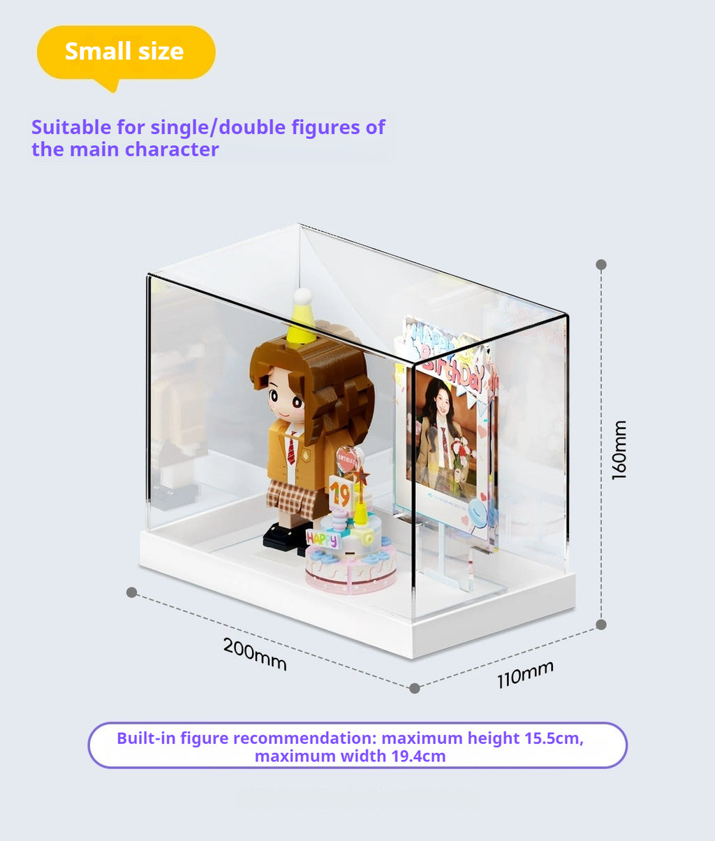 WOWLIDAY [Single and Double Acrylic Cover Size Options] Handheld Dustproof Cover Storage Display Box [Separate Shipping]