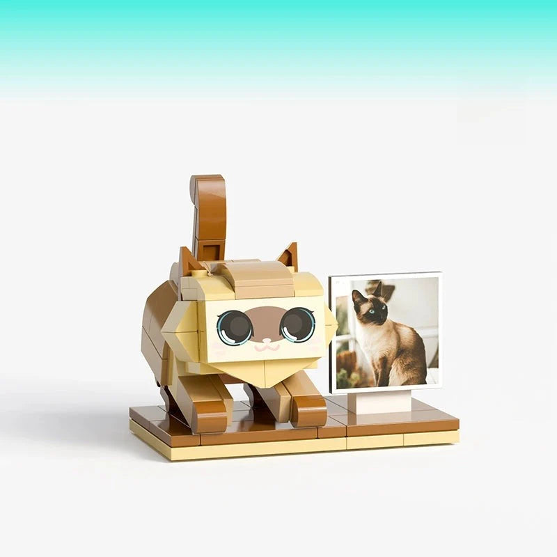 WOWLIDAY Photo Customization Pet Cat Trendy Toy Building Block DIY Creative Figurine Gift