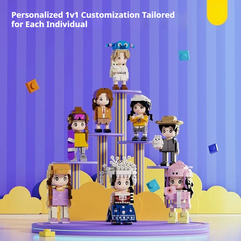 WOWLIDAY Creative Pen Holder Photo Building Blocks Custom Portrait Practical Ornament Gift for Friends and Colleagues Birthday Gifts