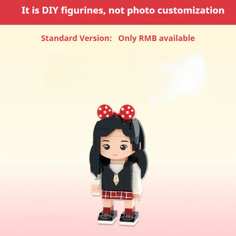 WOWLIDAY DIY Handmade Trendy Play Customized Building Blocks Portrait Ornament Birthday Gift for Best Friends