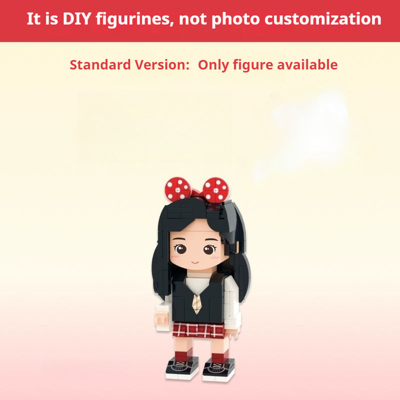 WOWLIDAY DIY Handmade Trendy Play Customized Building Blocks Portrait Ornament Birthday Gift for Best Friends