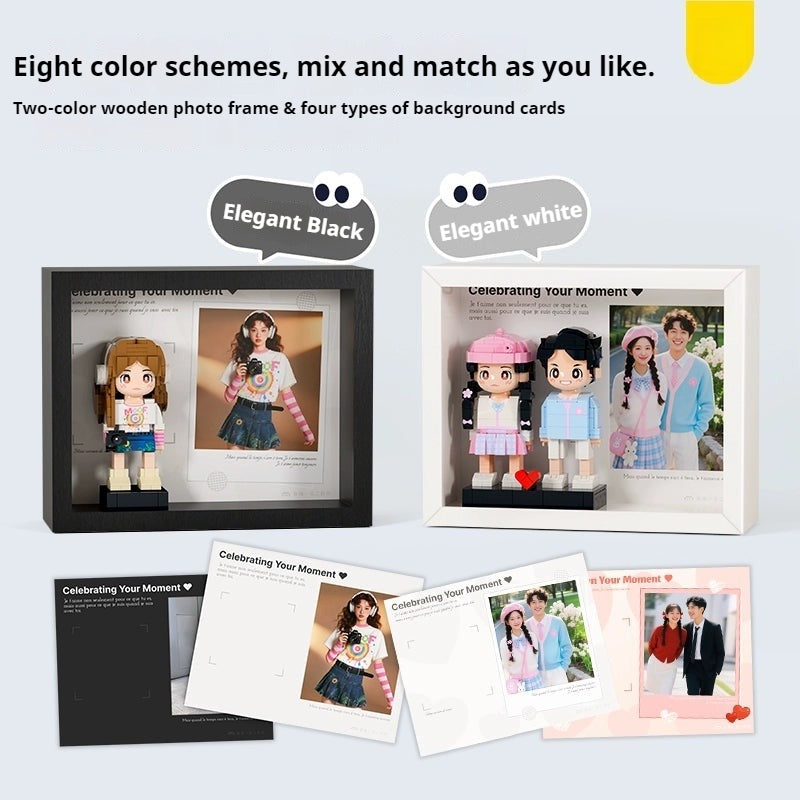 WOWLIDAY Photo Frame Christmas Photo Customization Portrait Building Blocks Couple Birthday DIY Handmade Gift for Girlfriend
