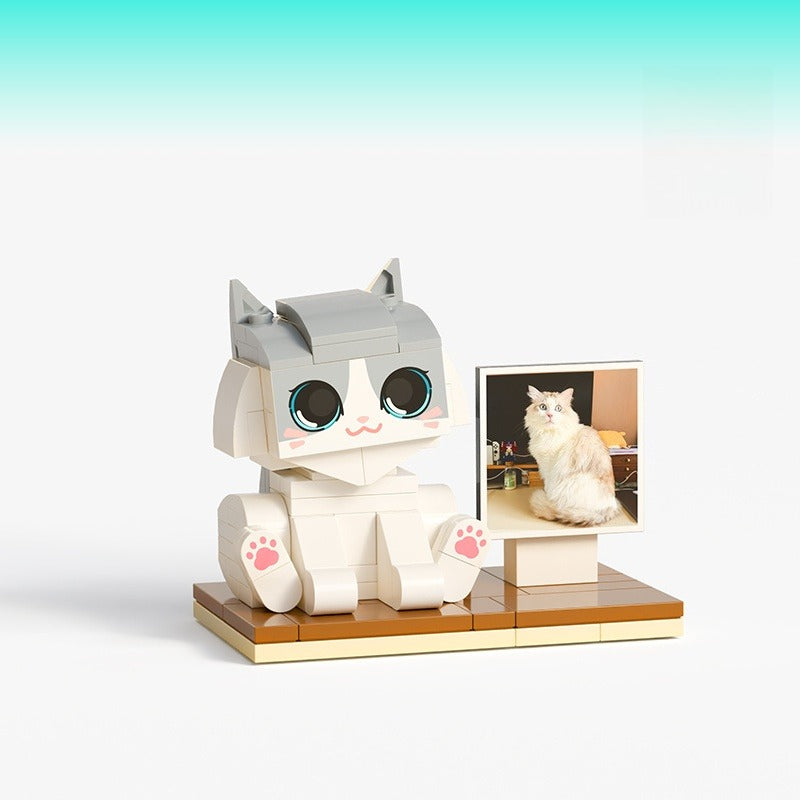WOWLIDAY Photo Customization Pet Cat Trendy Toy Building Block DIY Creative Figurine Gift