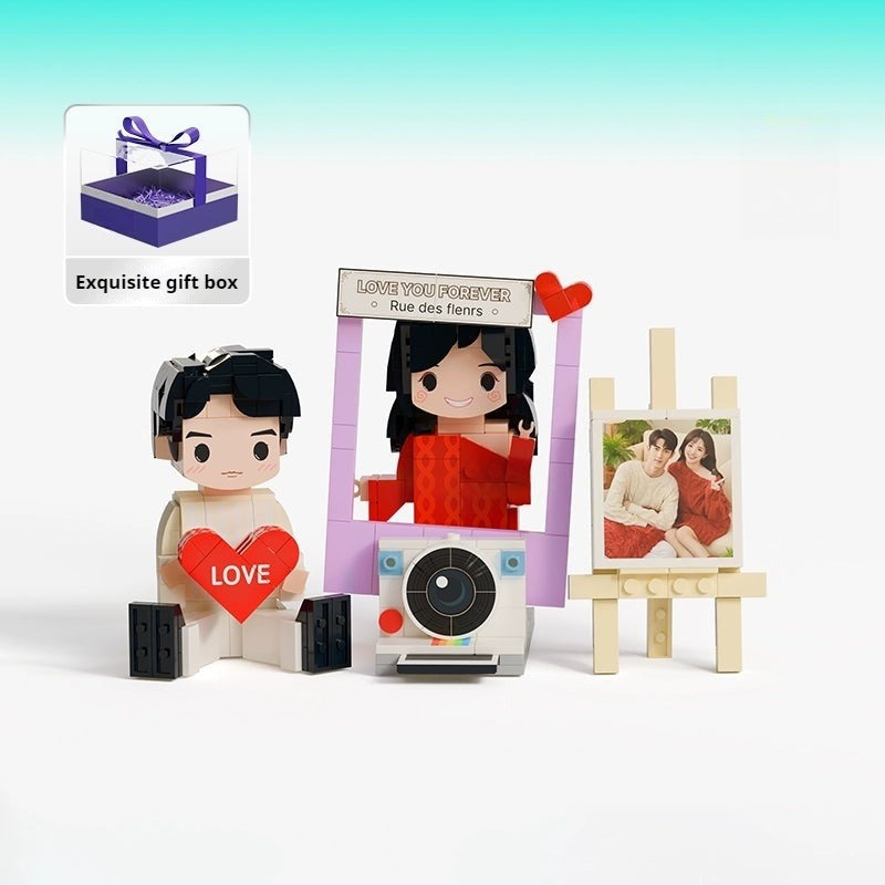 WOWLIDAY Couple Photo Customization Building Blocks Love Wedding Anniversary Birthday Gift