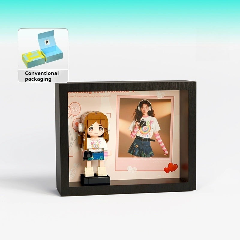 WOWLIDAY Birthday Gift for Best Friends, Photo Customization, Building Blocks, Portrait DIY Cake, Handmade Doll Gift