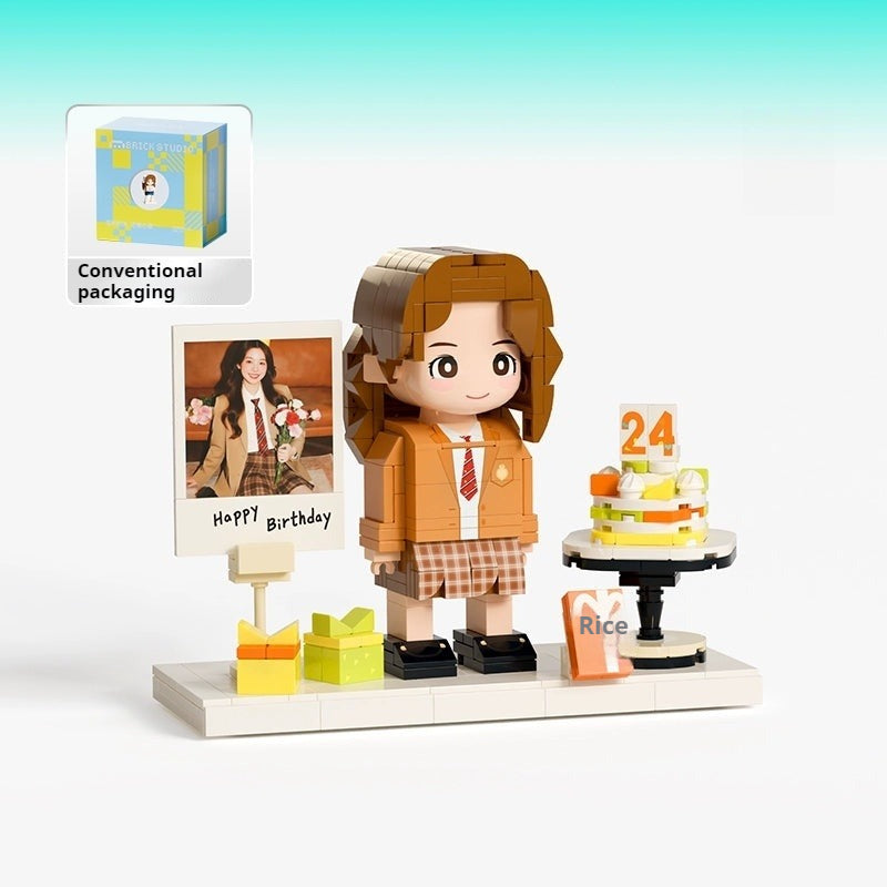WOWLIDAY DIY Handmade Gift Photo Customization Building Block Portrait Handmade Couple Ornament Birthday Gift