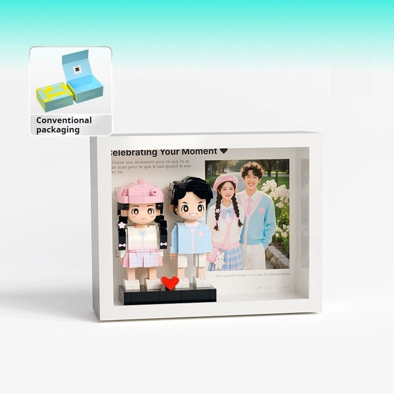 WOWLIDAY DIY Handmade Gift Photo Customization Building Block Portrait Handmade Couple Ornament Birthday Gift