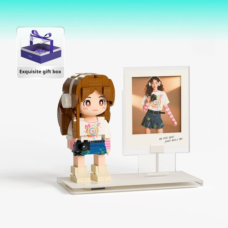 WOWLIDAY Photo Customization Portrait Building Block Birthday Gift Ornament Commemorative Toy Figurine