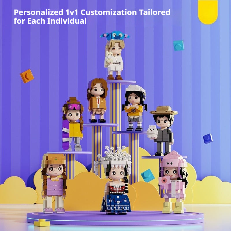 WOWLIDAY Christmas Doll Couple Custom Building Block Portrait Wedding Decoration Birthday Commemorative Handmade Gift for Girlfriend