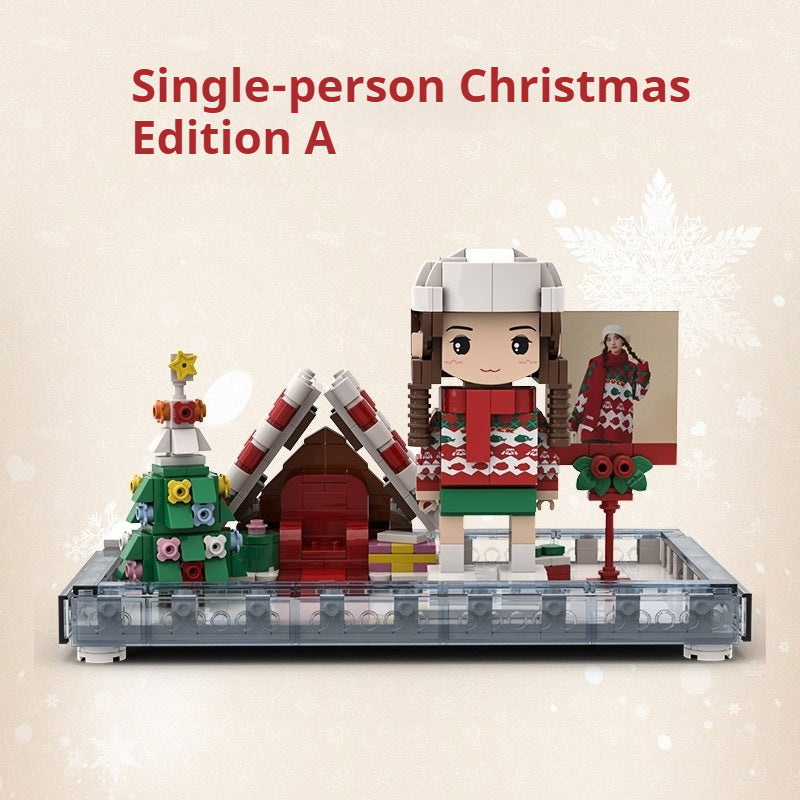 WOWLIDAY Christmas Photo Making Portrait, Building Blocks, Figurines, Couple Souvenirs