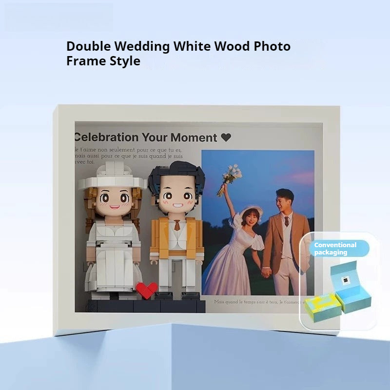 WOWLIDAY Christmas Doll Couple Custom Building Block Portrait Wedding Decoration Birthday Commemorative Handmade Gift for Girlfriend