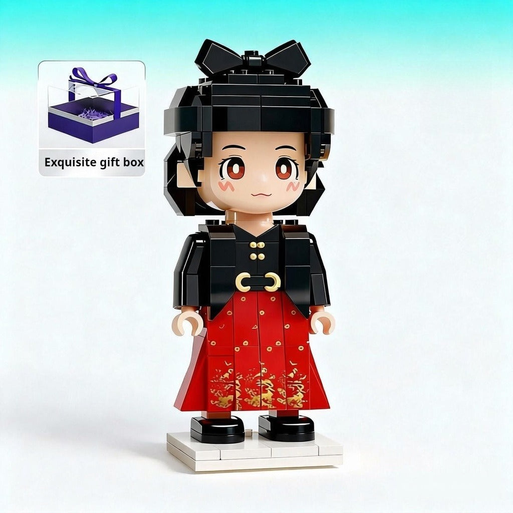 WOWLIDAY Christmas Handmade Photo Customization Portrait Building Blocks Birthday Gift Doll for Girlfriend