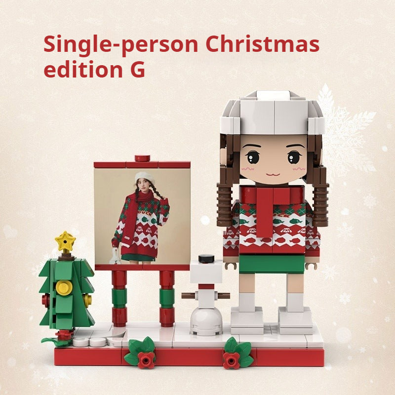 WOWLIDAY Christmas Photo Making Portrait, Building Blocks, Figurines, Couple Souvenirs