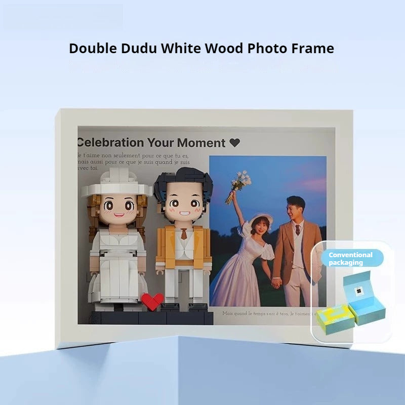 WOWLIDAY Couple Wedding Decoration Gift for Best Friends Wedding Photos Custom Building Blocks Portrait